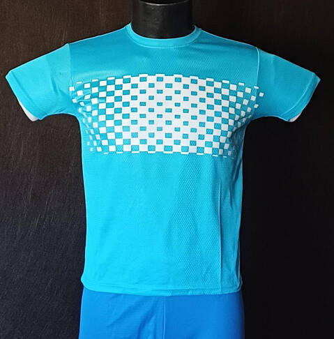 Camiseta técnica manga corta, color Cian